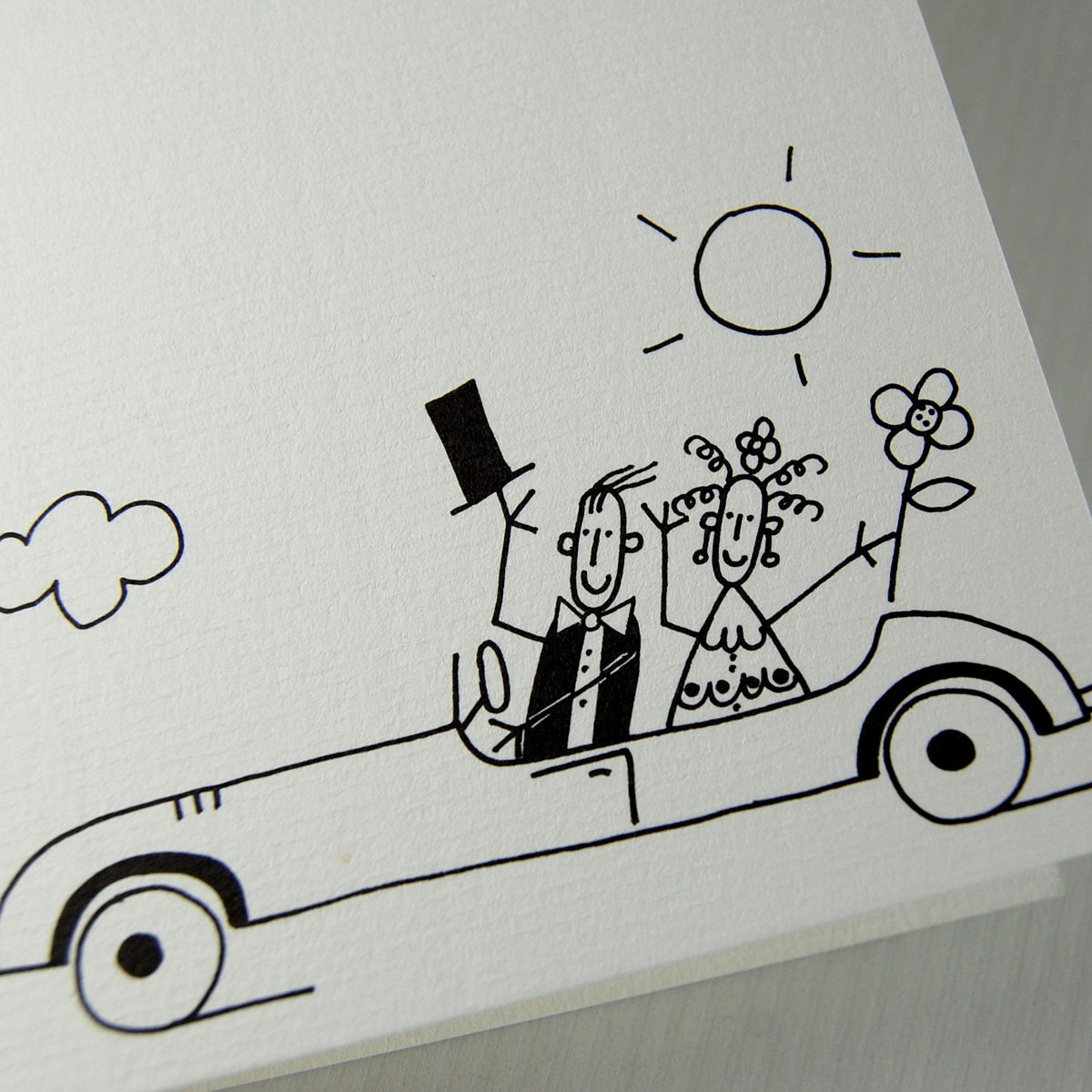 frisch verheiratet, Cartoon-Hochzeitskarten mit edlem Karton