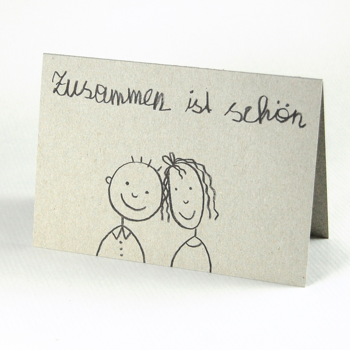 zusammen ist schön, rustikale Recyclingkarten für Hochzeitseinladungen und andere liebevolle Anläße