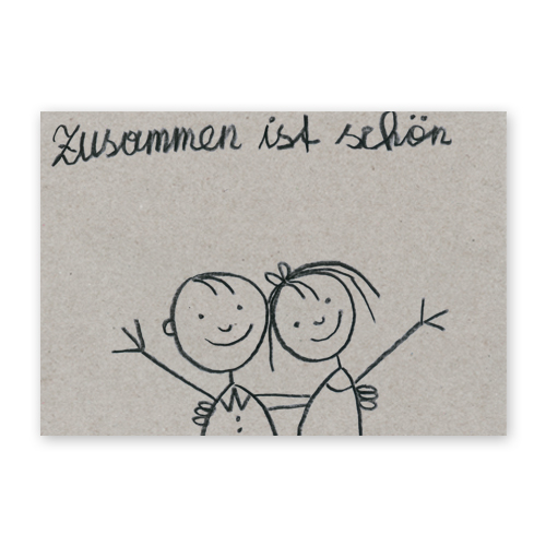 zusammen ist schön, witzige Karten für Verlobungen