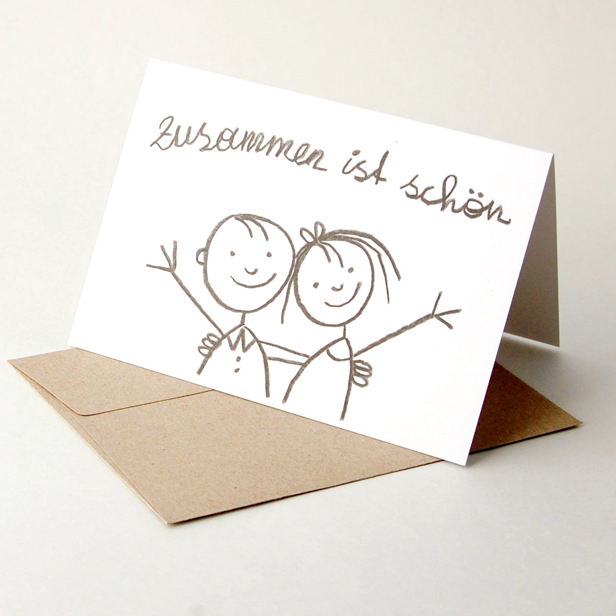 zusammen ist schön, witzige Karten für Verlobungen, Hochzeitseinladungen und andere liebevolle Anlässe
