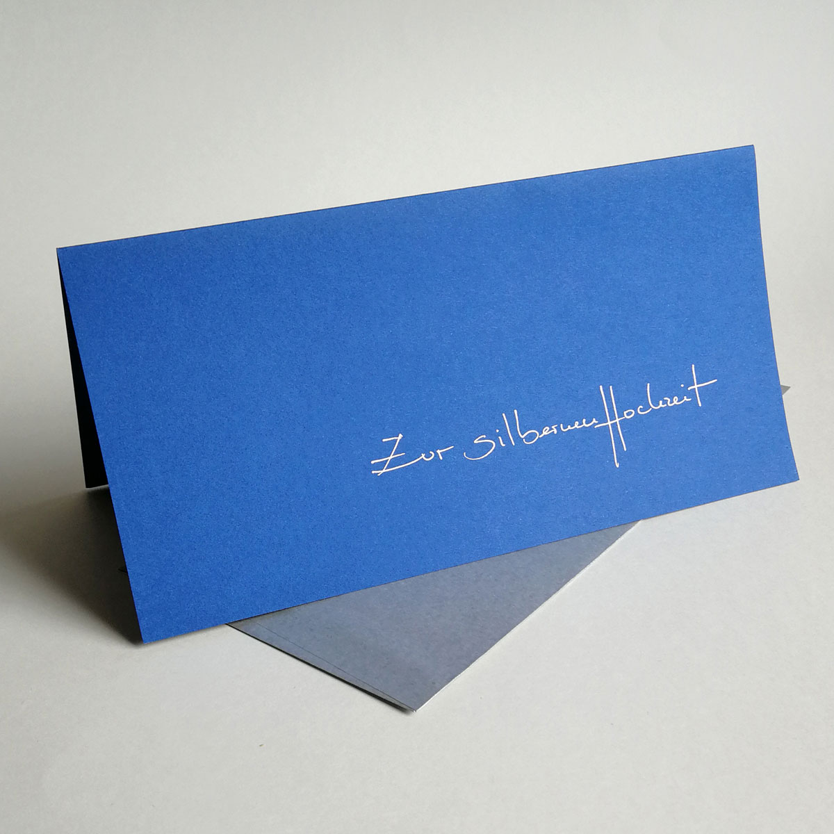 Zur silbernen Hochzeit, Karten mit individueller Kalligrafie und passenden Umschlägen