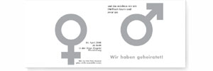 Wir haben geheiratet, Designer-Hochzeitskarten mit eingedrucktem Text