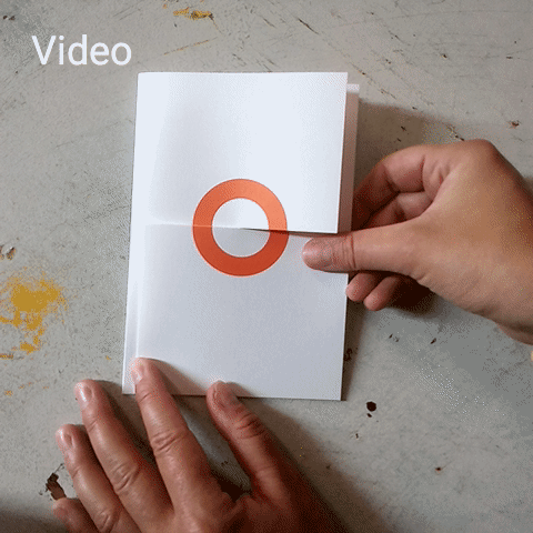 orangene Design-Hochzeitskarten, gif-Animation zur Faltung