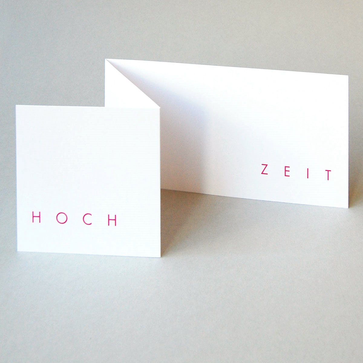 pinke Design-Hochzeitskarten: HOCH ZEIT