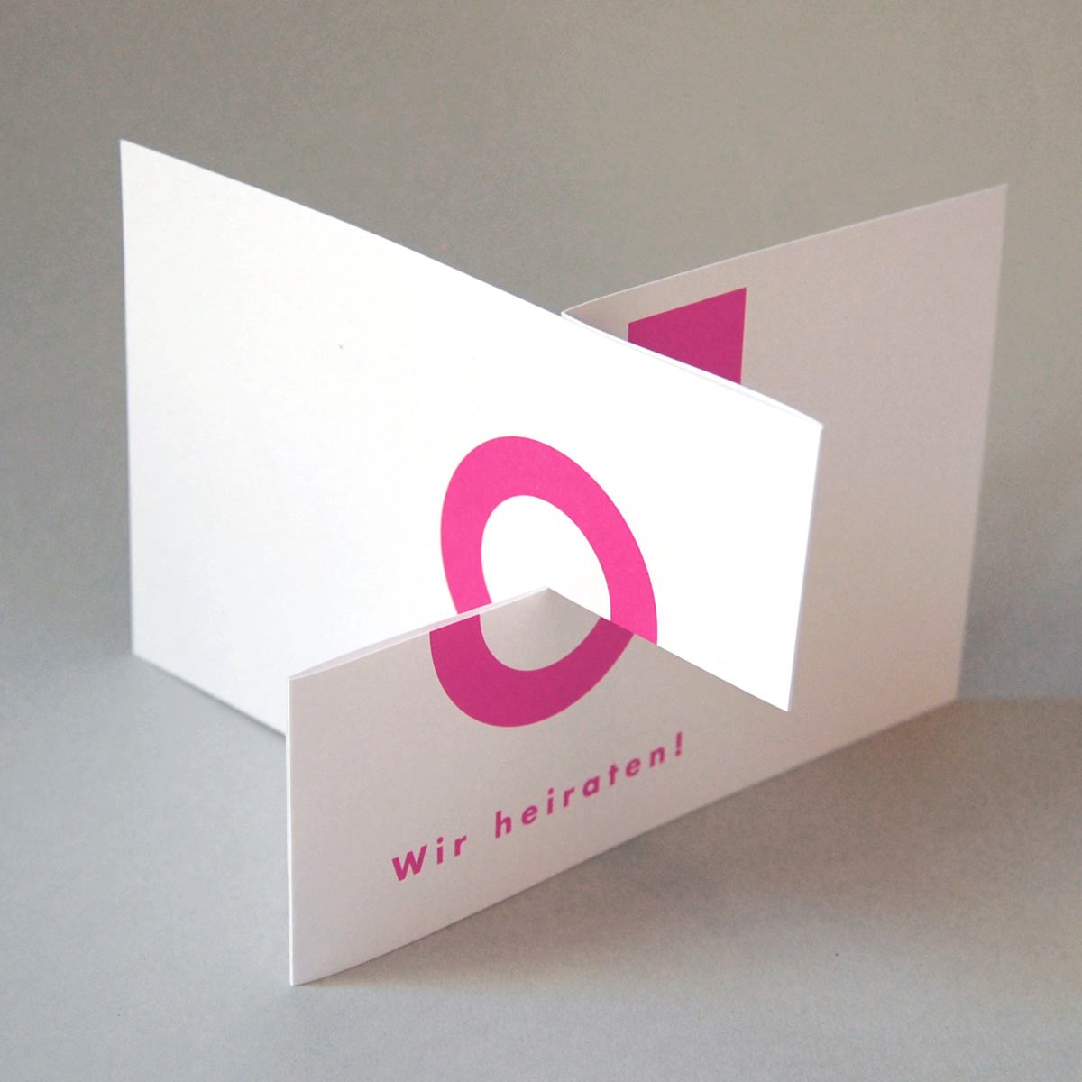 raffinierte Hochzeitskarten mit pinkem Druck