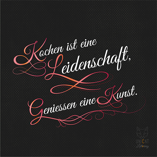 Handlettering im Kundenauftrag Kochen ist eine Leidenschaft