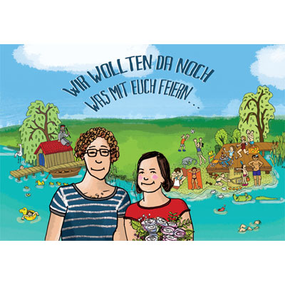 Gestaltung einer Hochzeitskarte, Illustrationen und Grafikdesign