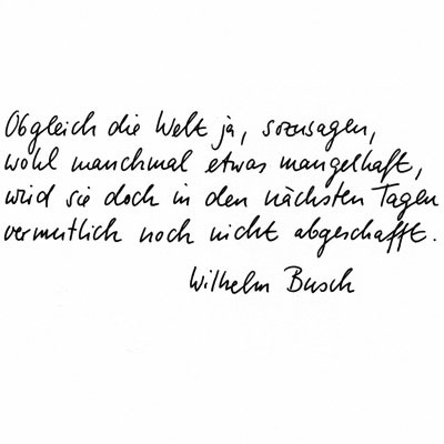 Wilhelm-Busch-Gedicht, schwungvolle Handschrift