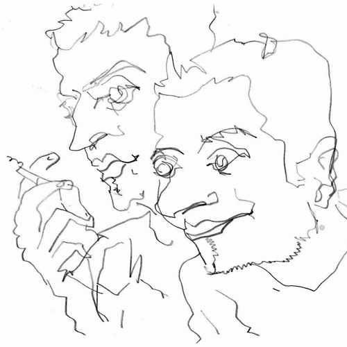 rauchende Männer, Schnellzeichner bei Veranstaltungen
