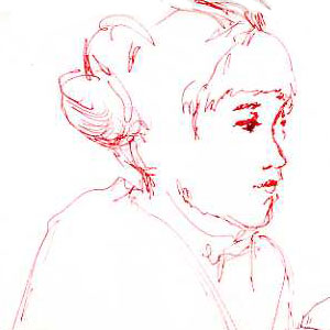 Portrait-Zeichnung eines Mädchens nach einer Fotografie