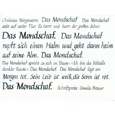 Christian Morgenstern Das Mondschaf, Kalligrafie eines Gedichts
