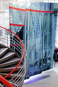 Blend - Fassade am Sony Center, Fotografie, Digitaldruck auf Metallfolie, 370 x 500 cm in drei Bahnen, Ausstellungsräume CCS GmbH