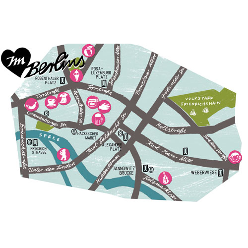 Berlin-Mitte mit Lieblingsspots , Illustrierte Stadtpläne