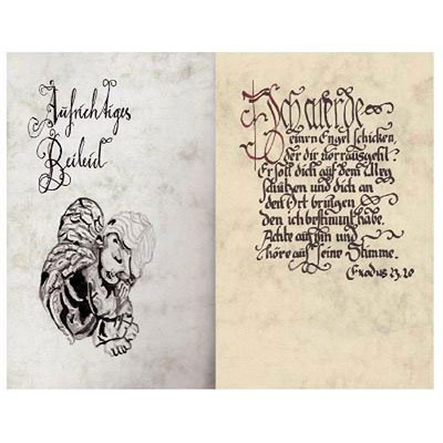 Beileidskarte, Kalligrafie