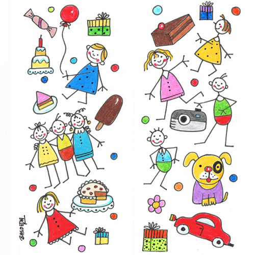fröhliches Kindergewimmel, Illustrationen