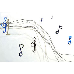 Musik, abstrakte Illustration aus Draht
