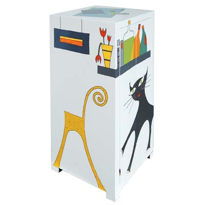 Schrank mit Illustrationen, bemalte Möbel