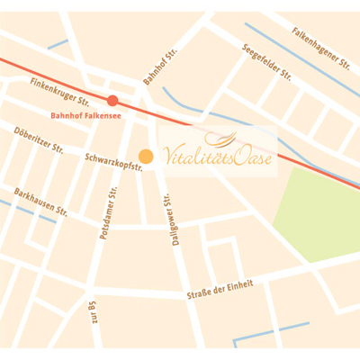 Wegekarte für ein Fitnesscenter in Falkensee, digitale Vektordatei, Kartographie