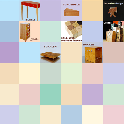 Webshop buyadamdesign, Gestaltung im QuarkXPress