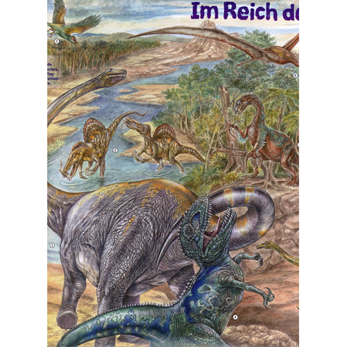 Angriff Tyrannosaurus Rex, realistische Illustrationen
