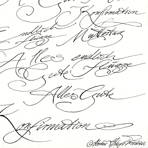 Kalligrafie: freie Handschrift