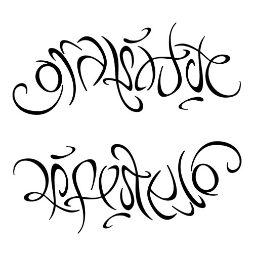 Ambigramm, Kalligrafie
