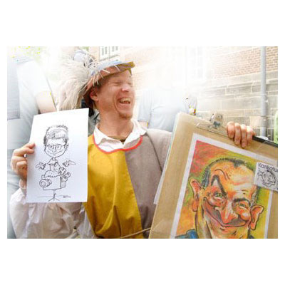 Karikaturenzeichnen bei einem Schloßfest