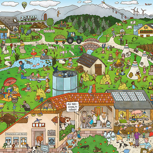 Auf dem Land, Wimmelbilder und Illustrationen