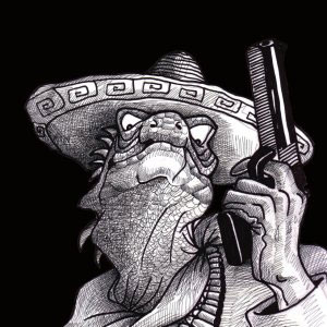Juancho, die Schildkröte, antropomorphe Illustrationen