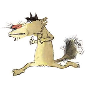 W wie Wolf, Buchstabenillustration