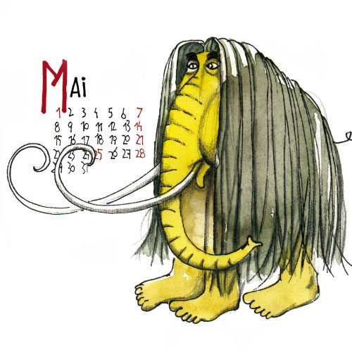 illustrierter Jahreskalender für 2017