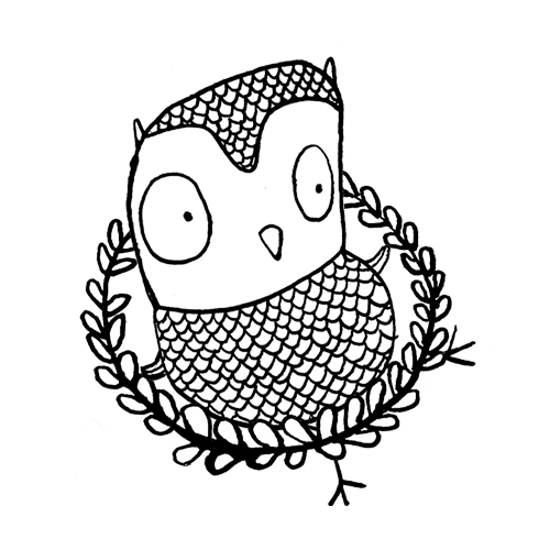 Eule, digitalisierte Bleistift-Zeichnung, Illustrationen