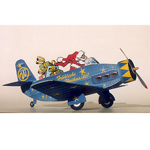 Papiermodell Weihnachtsflieger, Bastelbogendesign