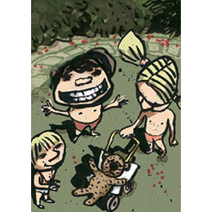 Kinder mit Teddy, Illustrationen