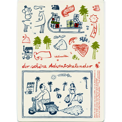 Adventskalender, Bastelbogen im Rohzustand