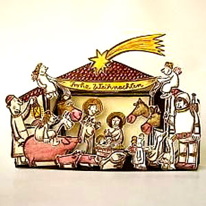 Geburtstagsparty im Stall, Adventskalender, Kunst zum Basteln