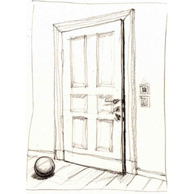 Tür, Bleistiftzeichnug aus meinem Skizzenbuch