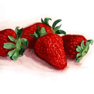 Erdbeeren, Foodmalerei