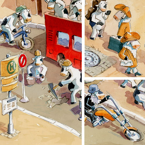 Details des Wimmelbildes Willkommen auf dem Ku-Damm, Illustrator für Wimmelbilder