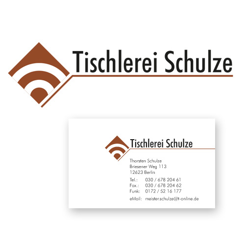 Logo für einen Tischlermeister, Tischlerei Schulze, Logogestaltung für Handwerker
