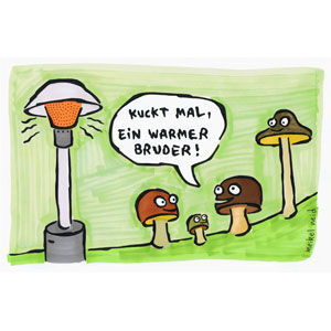 kuckt mal, ein warmer bruder, handgezeichnete karikaturen