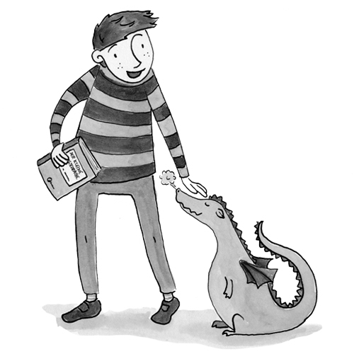 Fridolin wird unsichtbar, Illustration für ein Erstlesebuch