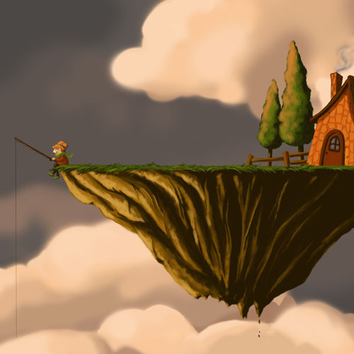 Wolkenanglerin, phantastische Illustrationen