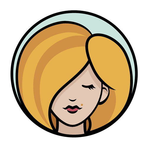 Bildmarke für einen Friseur, Vektorillustration, Teil eines Logos