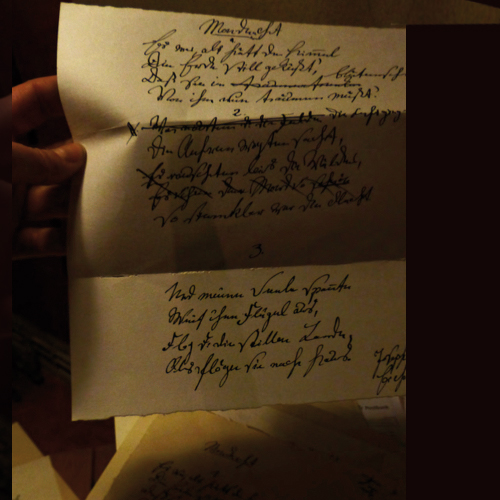 historische Handschriften, Miriam Sachs schreibt Ihr Lieblingsgedicht auf - in der Handschrift des Autors oder einer anderen, auf Wunsch auch illustriert oder als Collage