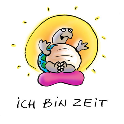 Ich bin Zeit, Cartoon mit erleuchteter Schildkröte