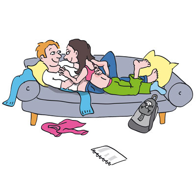Schmusen, Aufklärungsbroschüre der Barmer GEK, Cartoon