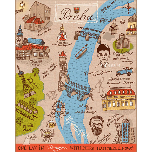Karte der Prager Altstadt, Illustrationen