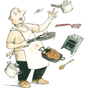 Kochkünstler, Karikaturen und Cartoons