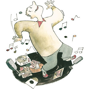 Alte Platten auflegen, Karikaturen und Cartoons